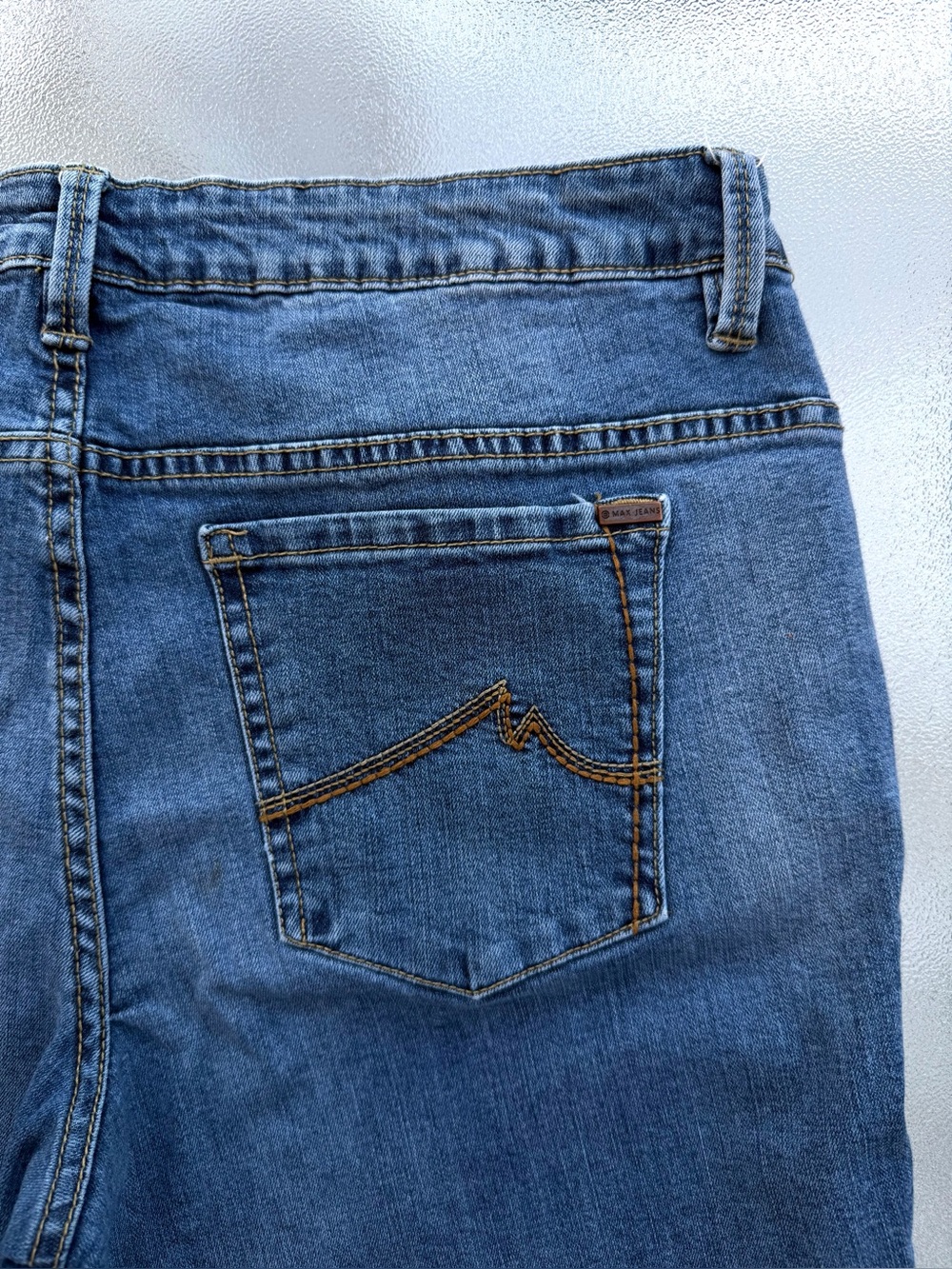 Max Jeans Blue Wash Boyfriend Tapered Leg Mid-Rise Skinny Jeans ~ Women’s 12 - Picture 3 of 9